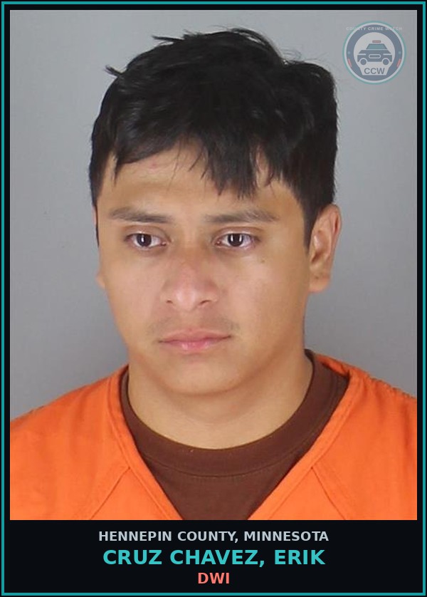 Booking mugshot of CRUZ CHAVEZ, ERIK in Hennepin County