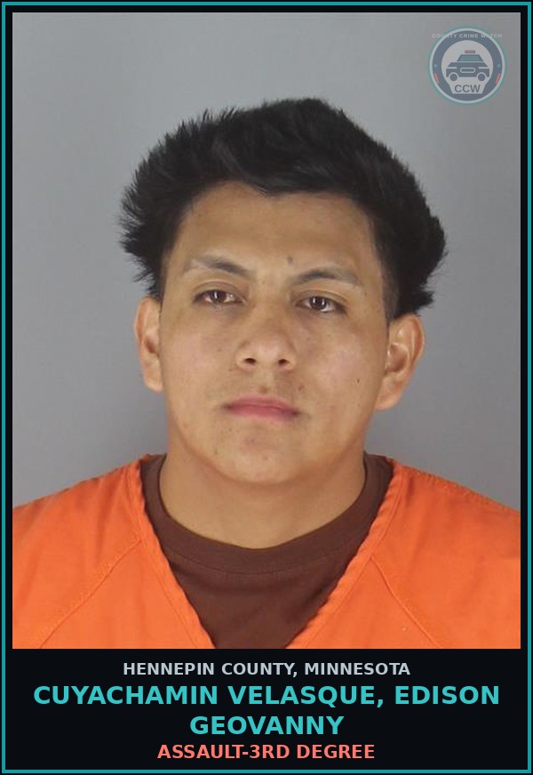 Booking mugshot of CUYACHAMIN VELASQUE, EDISON GEOVANNY in Hennepin County