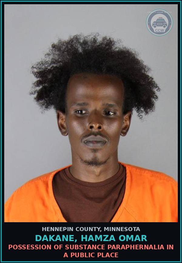 Booking mugshot of DAKANE, HAMZA OMAR in Hennepin County