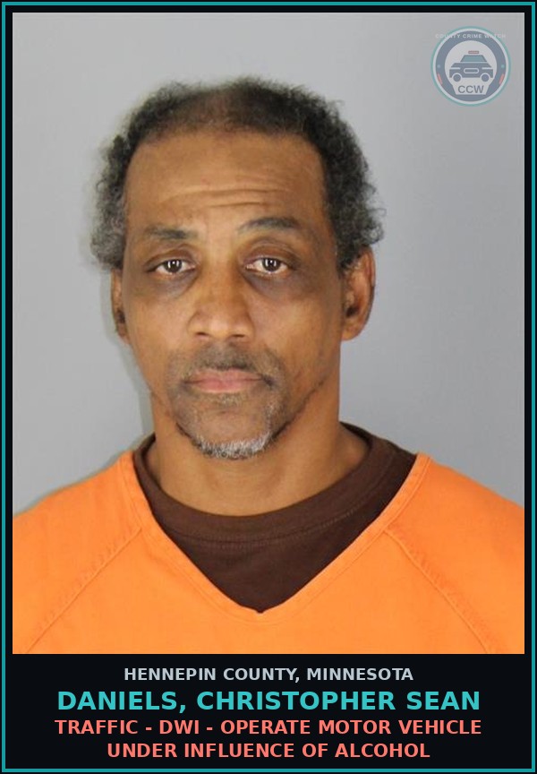 Booking mugshot of DANIELS, CHRISTOPHER SEAN in Hennepin County