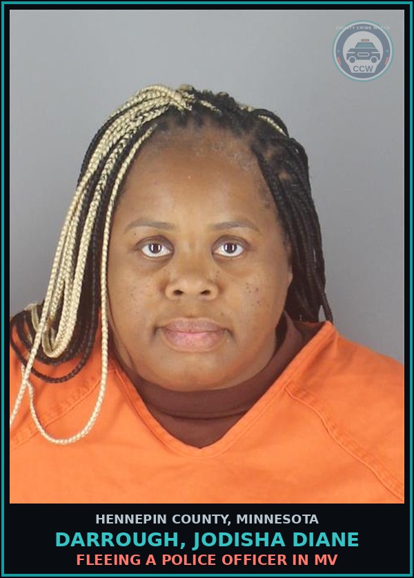 Booking mugshot of DARROUGH, JODISHA DIANE in Hennepin County