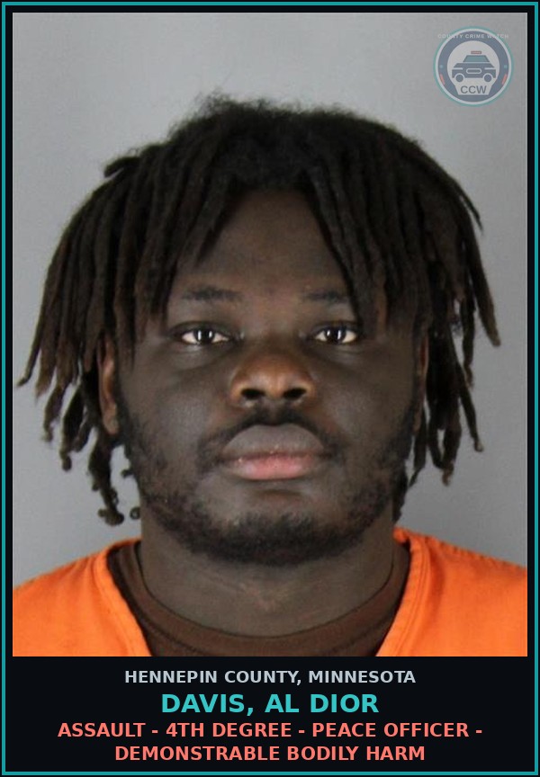 Booking mugshot of DAVIS, AL DIOR in Hennepin County