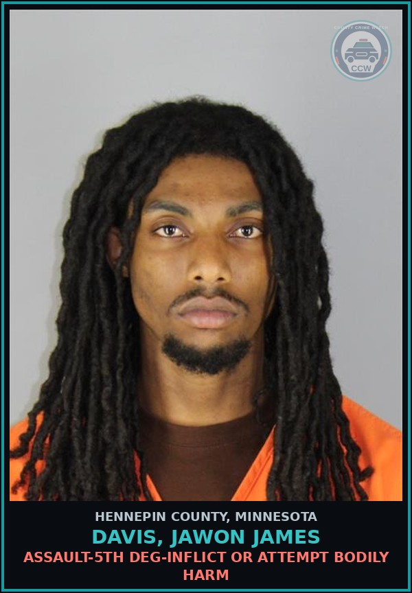 Booking mugshot of DAVIS, JAWON JAMES in Hennepin County