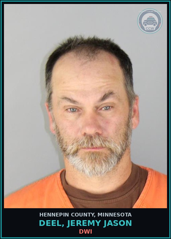 Booking mugshot of DEEL, JEREMY JASON in Hennepin County
