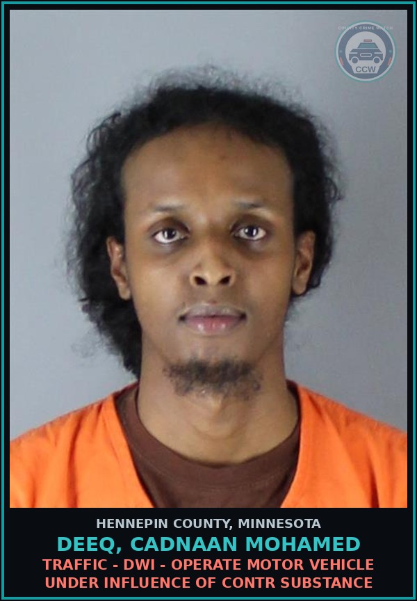 Booking mugshot of DEEQ, CADNAAN MOHAMED in Hennepin County