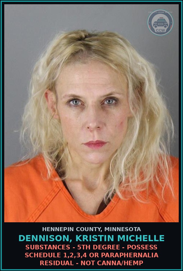 Booking mugshot of DENNISON, KRISTIN MICHELLE in Hennepin County