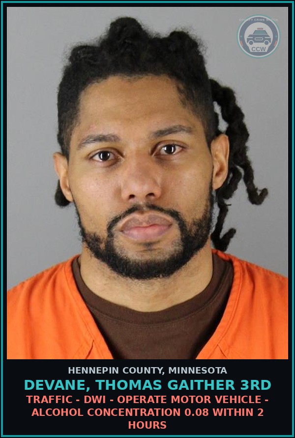 Booking mugshot of DEVANE, THOMAS GAITHER 3RD in Hennepin County
