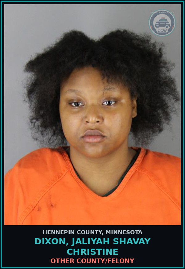 Booking mugshot of DIXON, JALIYAH SHAVAY CHRISTINE in Hennepin County