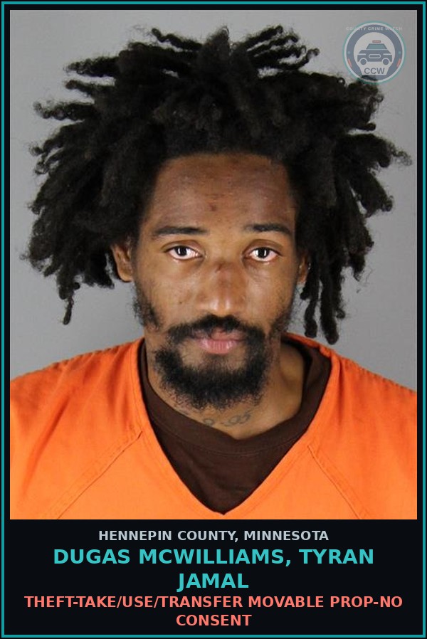 Booking mugshot of DUGAS MCWILLIAMS, TYRAN JAMAL in Hennepin County
