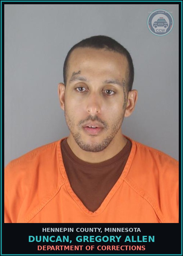 Booking mugshot of DUNCAN, GREGORY ALLEN in Hennepin County