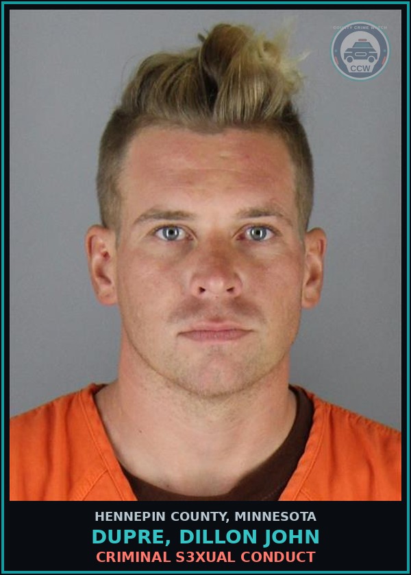 Booking mugshot of DUPRE, DILLON JOHN in Hennepin County