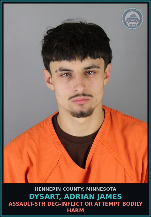 Booking mugshot of DYSART, ADRIAN JAMES in Hennepin County