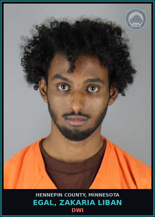 Booking mugshot of EGAL, ZAKARIA LIBAN in Hennepin County