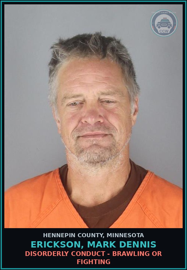 Booking mugshot of ERICKSON, MARK DENNIS in Hennepin County