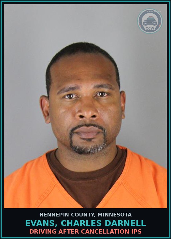 Booking mugshot of EVANS, CHARLES DARNELL in Hennepin County