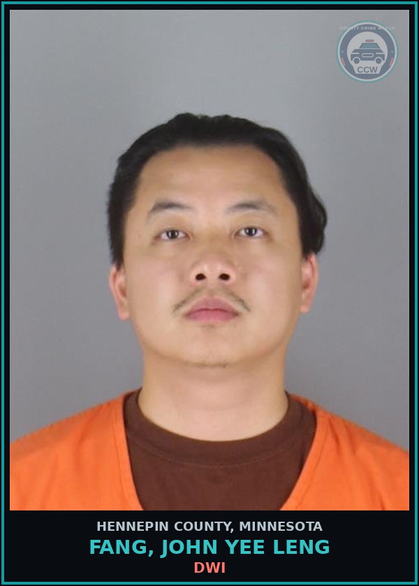 Booking mugshot of FANG, JOHN YEE LENG in Hennepin County