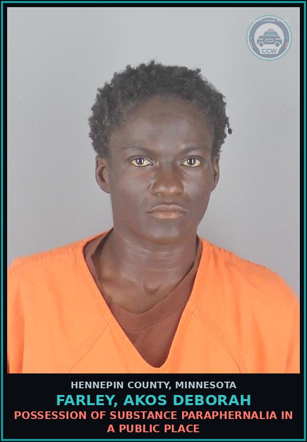 Booking mugshot of FARLEY, AKOS DEBORAH in Hennepin County