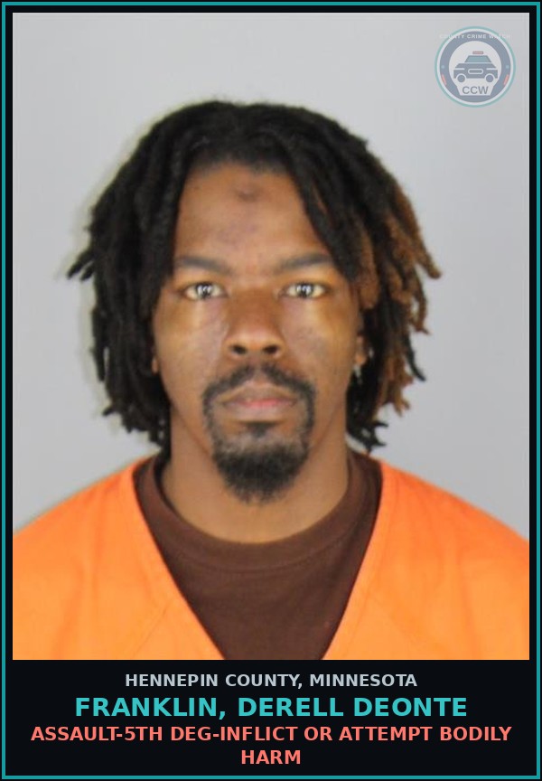 Booking mugshot of FRANKLIN, DERELL DEONTE in Hennepin County