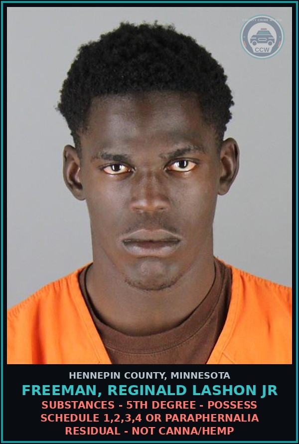 Booking mugshot of FREEMAN, REGINALD LASHON JR in Hennepin County