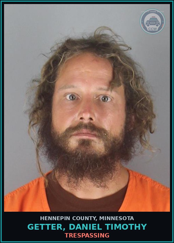 Booking mugshot of GETTER, DANIEL TIMOTHY in Hennepin County
