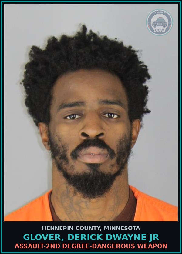 Booking mugshot of GLOVER, DERICK DWAYNE JR in Hennepin County