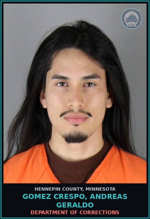 Booking mugshot of GOMEZ CRESPO, ANDREAS GERALDO in Hennepin County