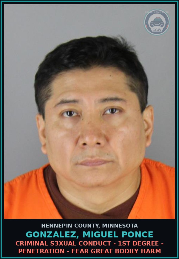Booking mugshot of GONZALEZ, MIGUEL PONCE in Hennepin County
