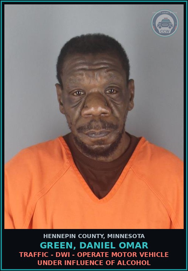 Booking mugshot of GREEN, DANIEL OMAR in Hennepin County