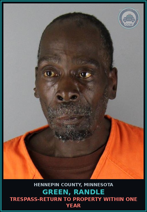 Booking mugshot of GREEN, RANDLE in Hennepin County
