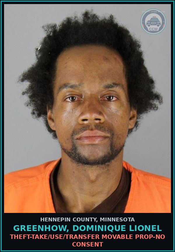 Booking mugshot of GREENHOW, DOMINIQUE LIONEL in Hennepin County