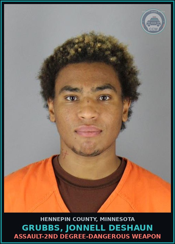 Booking mugshot of GRUBBS, JONNELL DESHAUN in Hennepin County
