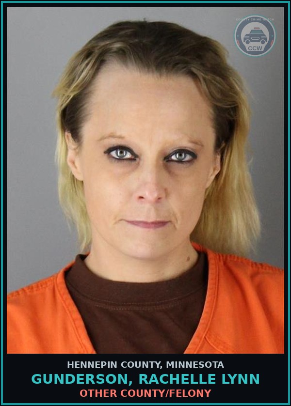 Booking mugshot of GUNDERSON, RACHELLE LYNN in Hennepin County