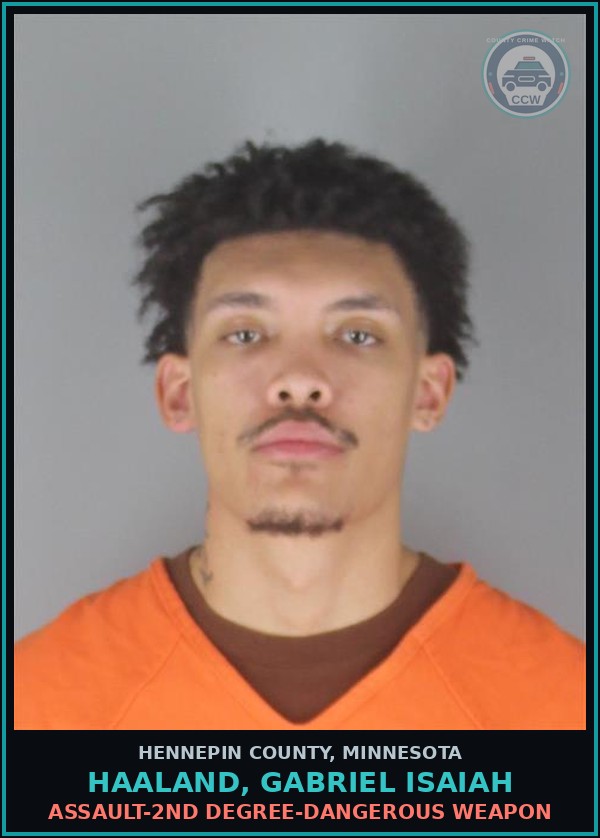 Booking mugshot of HAALAND, GABRIEL ISAIAH in Hennepin County