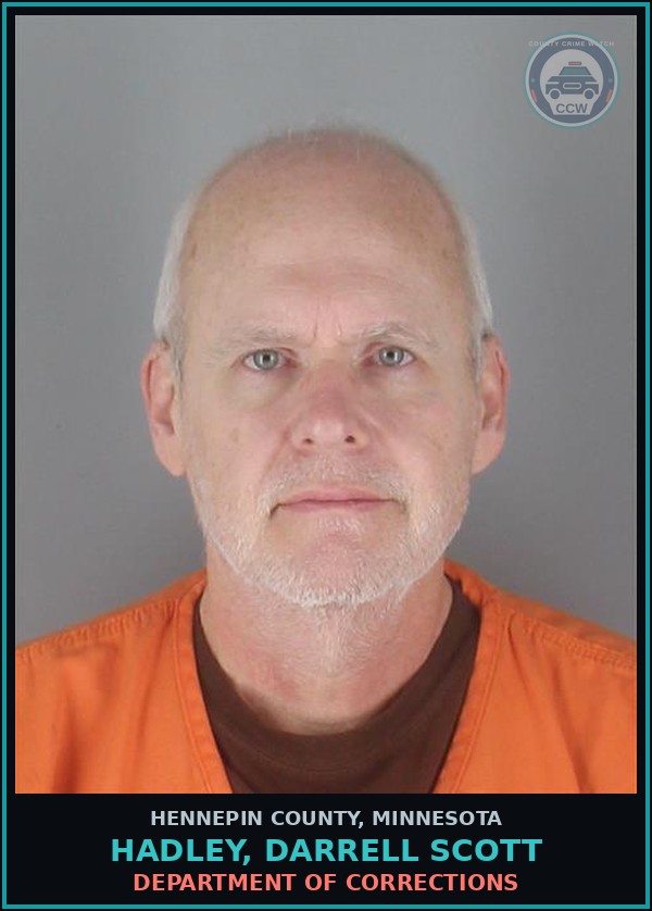 Booking mugshot of HADLEY, DARRELL SCOTT in Hennepin County