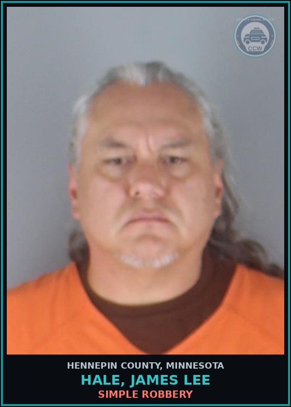 Booking mugshot of HALE, JAMES LEE in Hennepin County