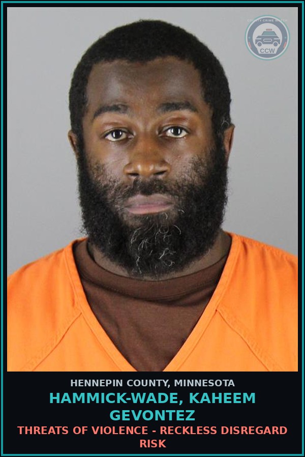 Booking mugshot of HAMMICK-WADE, KAHEEM GEVONTEZ in Hennepin County
