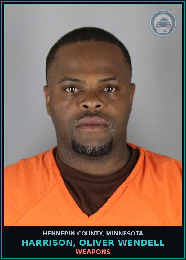 Booking mugshot of HARRISON, OLIVER WENDELL in Hennepin County