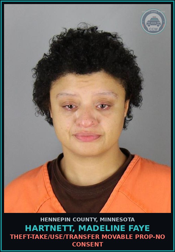 Booking mugshot of HARTNETT, MADELINE FAYE in Hennepin County