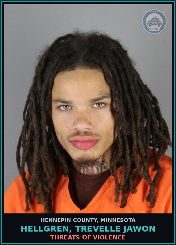 Booking mugshot of HELLGREN, TREVELLE JAWON in Hennepin County