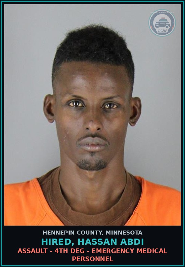 Booking mugshot of HIRED, HASSAN ABDI in Hennepin County