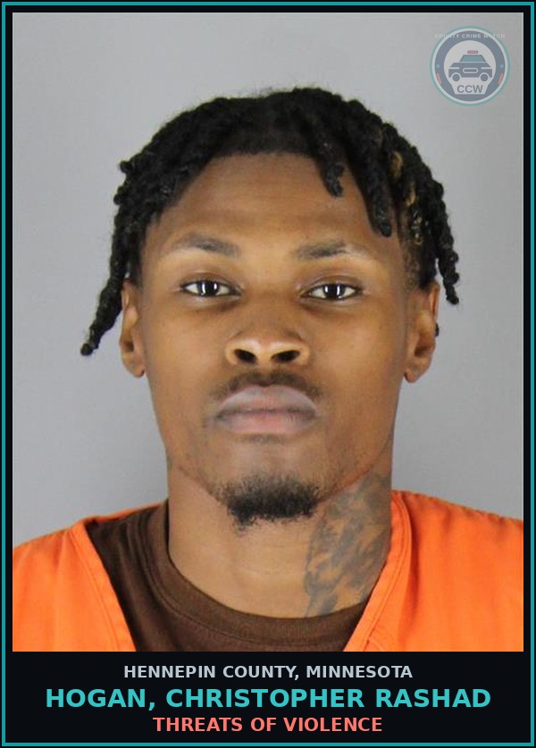 Booking mugshot of HOGAN, CHRISTOPHER RASHAD in Hennepin County