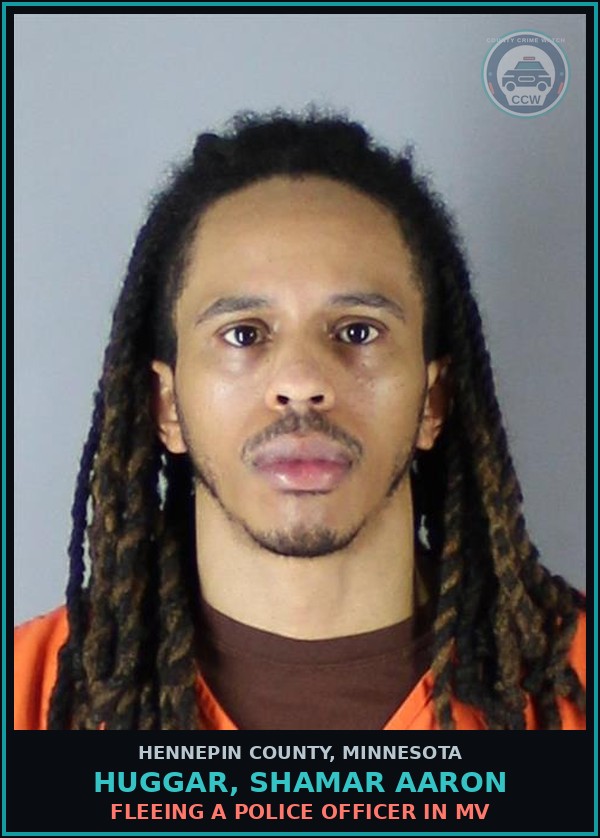 Booking mugshot of HUGGAR, SHAMAR AARON in Hennepin County