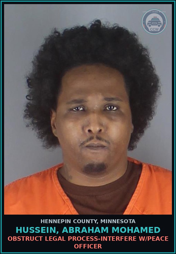 Booking mugshot of HUSSEIN, ABRAHAM MOHAMED in Hennepin County