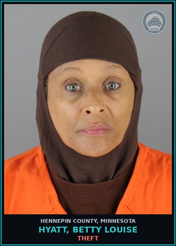 Booking mugshot of HYATT, BETTY LOUISE in Hennepin County