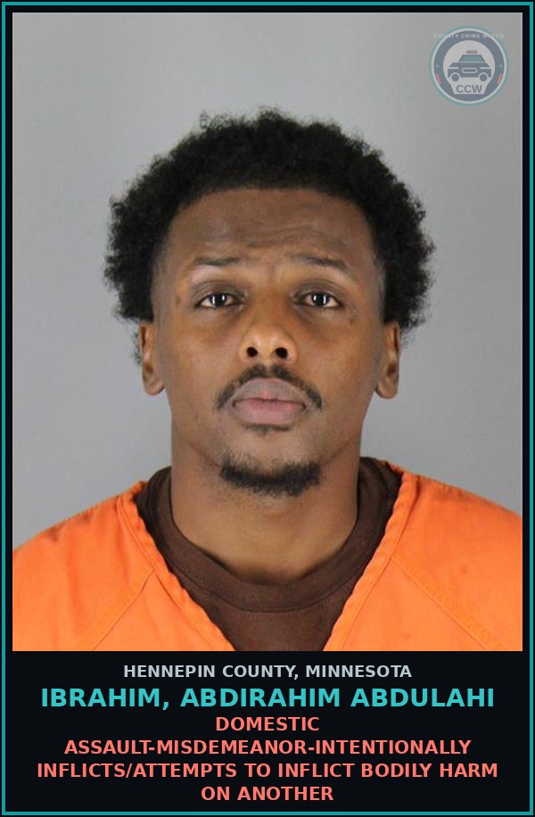 Booking mugshot of IBRAHIM, ABDIRAHIM ABDULAHI in Hennepin County