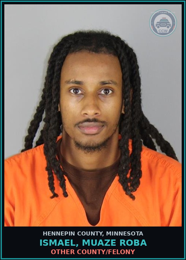 Booking mugshot of ISMAEL, MUAZE ROBA in Hennepin County