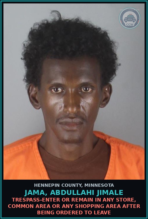 Booking mugshot of JAMA, ABDULLAHI JIMALE in Hennepin County