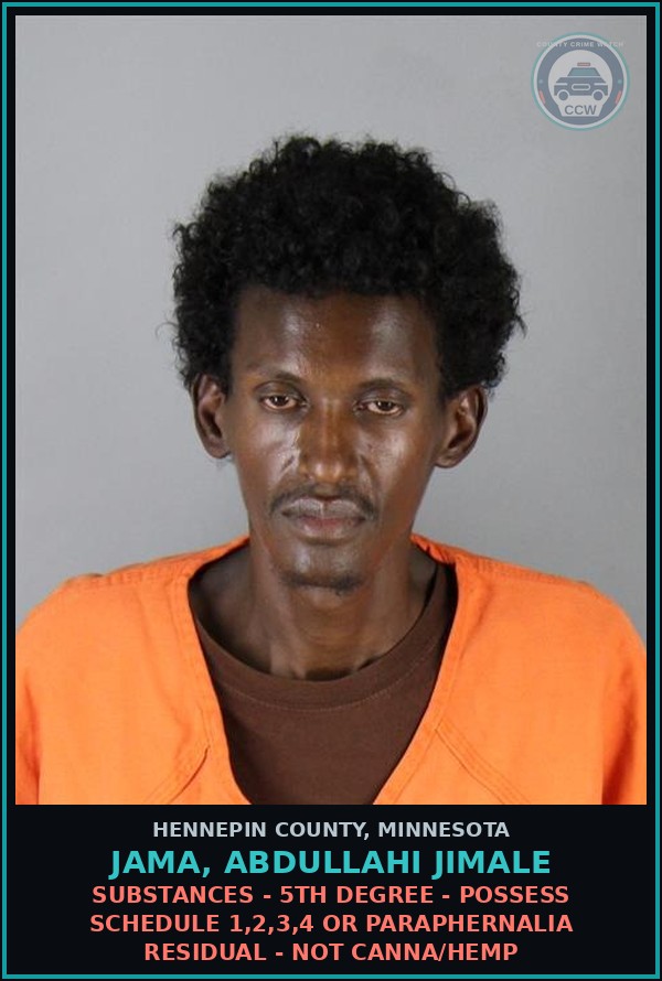 Booking mugshot of JAMA, ABDULLAHI JIMALE in Hennepin County