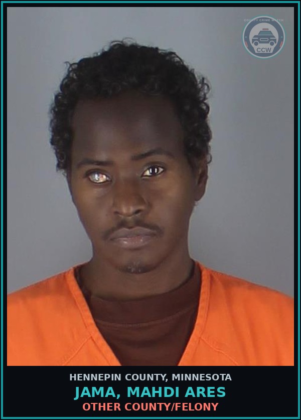 Booking mugshot of JAMA, MAHDI ARES in Hennepin County