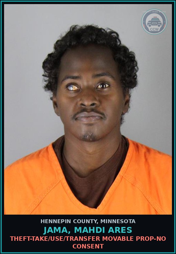 Booking mugshot of JAMA, MAHDI ARES in Hennepin County